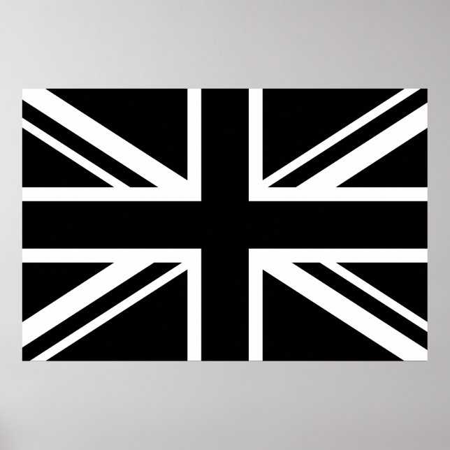 England Flag Black White Poster (Front)