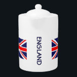 England-Flag-classic<br><div class="desc">This simple but pretty design features the iconic flag of jolly old England,  with the word "England" between the two flags which encompass the middle of the pot. You may customise or delete the word "England" if you wish.</div>