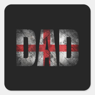 England Flag Dad Shirt Vintage Design Fathers Day Square Sticker