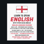 England Flag, English Language Course Advertising Flyer<br><div class="desc">England Flag,  English Language Course Advertising Flyers By The Business Card Store.</div>