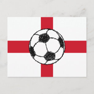 England Flag   Football Ball Postcard