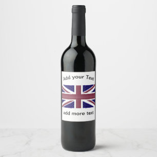 England Flag, Great Britain Independence Day Wine Label