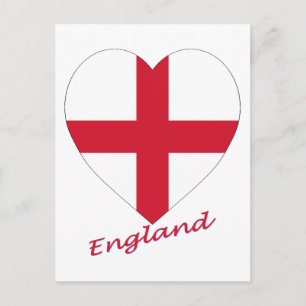 England Flag Heart Postcard