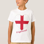 England Flag Heart T-Shirt<br><div class="desc">The flag of England (St. George's Cross) rendered on a heart to show your love for the old country. Use the customise it button to add the text of your choice! When selecting this item on clothing, please be aware any white parts may not appear as white on lighter fabrics...</div>