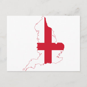 England Flag Map Postcard