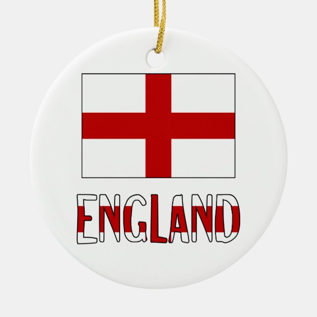 England Flag & Name Ceramic Ornament (Front)
