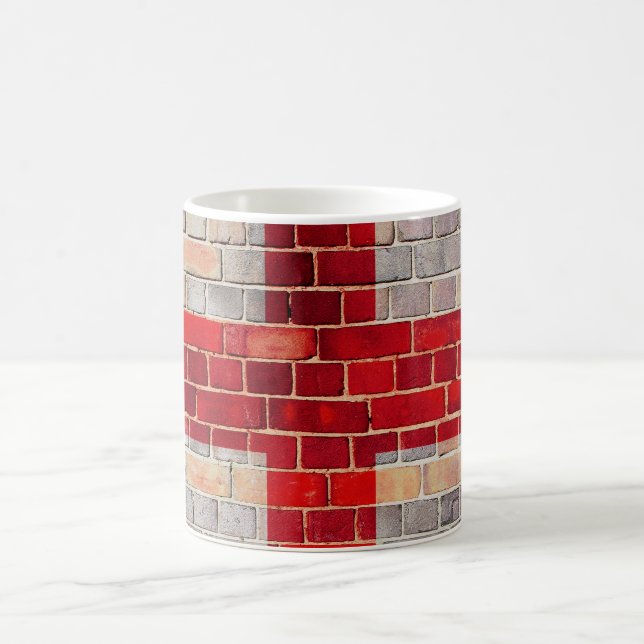 England flag on a brick wall coffee mug (Center)