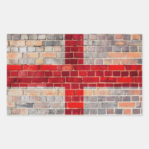 England flag on a brick wall rectangular sticker
