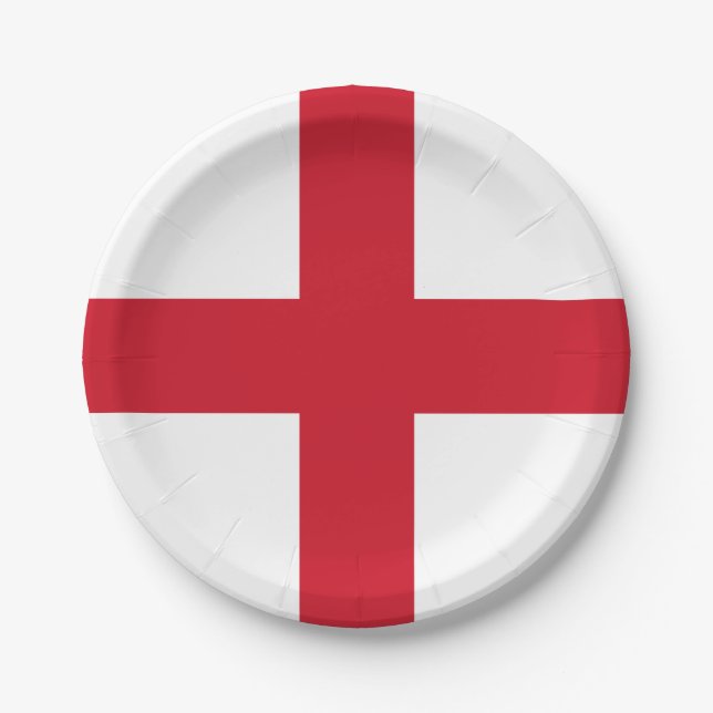 England Flag Paper Plate (Front)