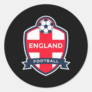 England Flag Retro Footll Soccer English Fan Shirt Classic Round Sticker