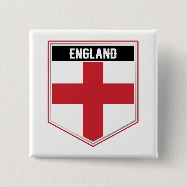 England Flag Shield 15 Cm Square Badge (Front)