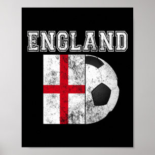 England Flag - Soccer Futbol Footll  Poster