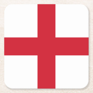 England Flag Square Paper Coaster