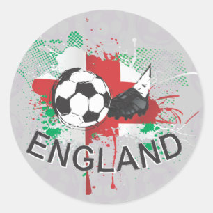 England football and soccer cleat design classic round sticker