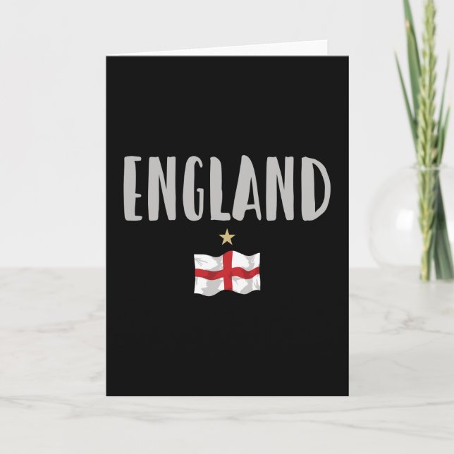 England Football Fan Shirt English Flag Card (Front)