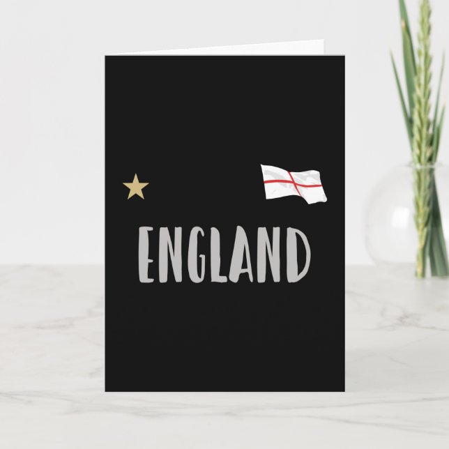 England Football Fan Shirt English Flag Card (Front)