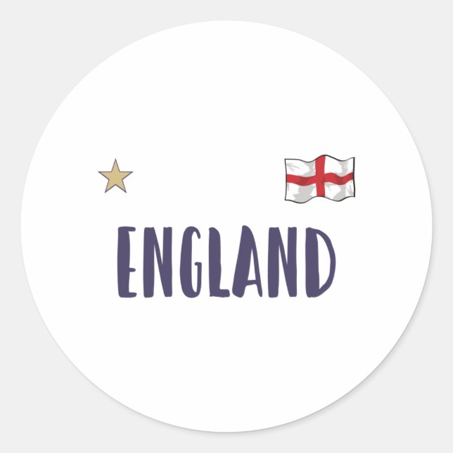 England Football Fan Shirt English Flag Classic Round Sticker (Front)
