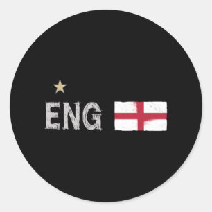 England Football Fan Shirt English Flag Classic Round Sticker