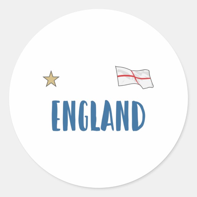 England Football Fan Shirt English Flag Classic Round Sticker (Front)