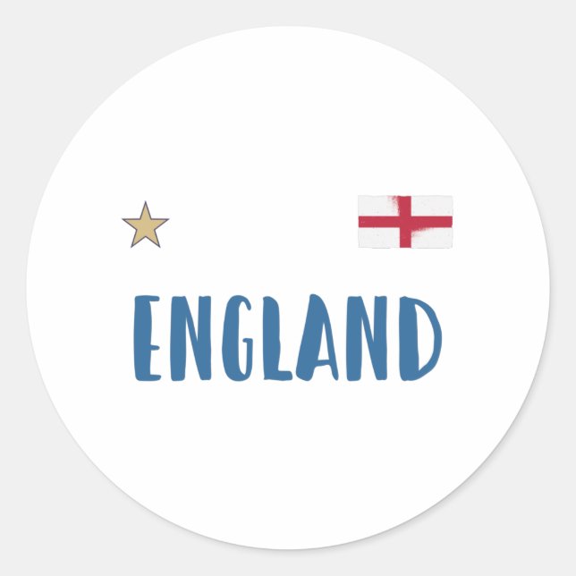 England Football Fan Shirt English Flag Classic Round Sticker (Front)