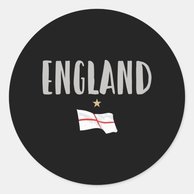 England Football Fan Shirt English Flag Classic Round Sticker (Front)