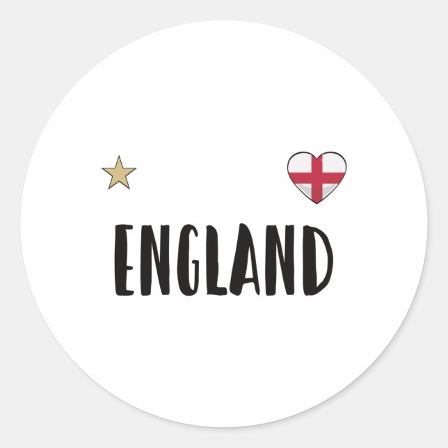 England Football Fan Shirt English Flag Classic Round Sticker (Front)