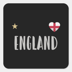 England Football Fan Shirt English Flag Square Sticker