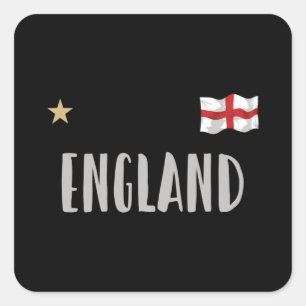 England Football Fan Shirt English Flag Square Sticker