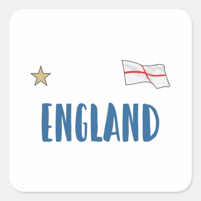 England Football Fan Shirt English Flag Square Sticker (Front)