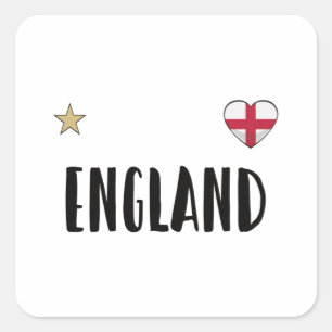 England Football Fan Shirt English Flag Square Sticker