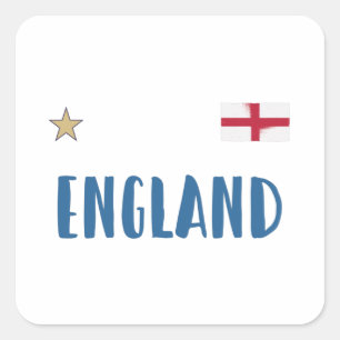 England Football Fan Shirt English Flag Square Sticker