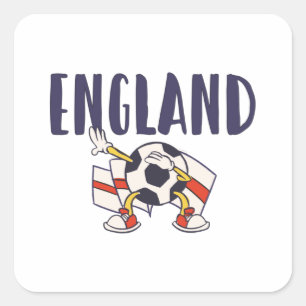 England Football Fan Shirt English Flag Square Sticker