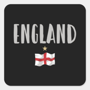 England Football Fan Shirt English Flag Square Sticker