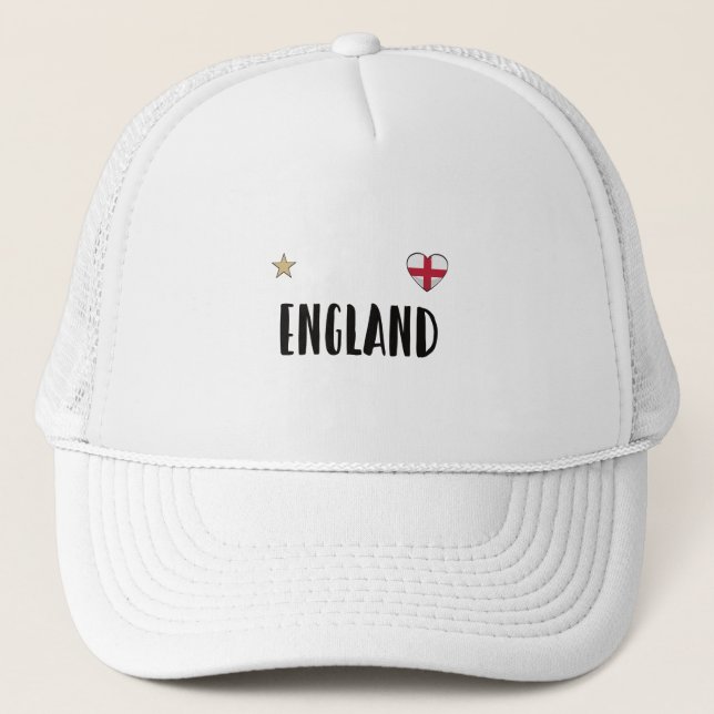 England Football Fan Shirt English Flag Trucker Hat (Front)
