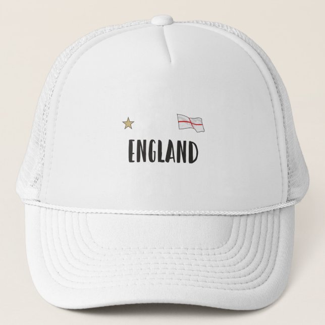 England Football Fan Shirt English Flag Trucker Hat (Front)