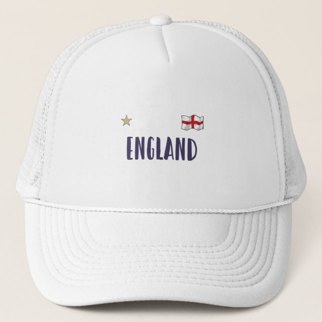 England Football Fan Shirt English Flag Trucker Hat (Front)