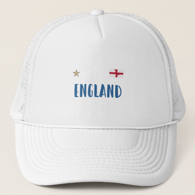 England Football Fan Shirt English Flag Trucker Hat (Front)