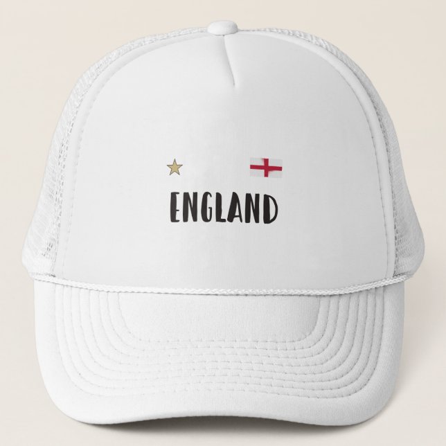 England Football Fan Shirt English Flag Trucker Hat (Front)