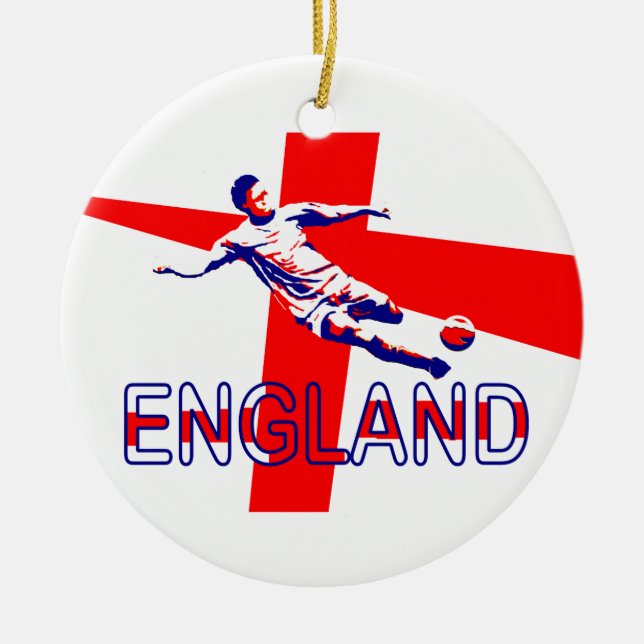 England Football Soccer #5 Ceramic Tree Decoration (Front)