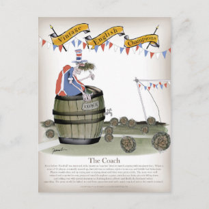 england footballing coach postcard