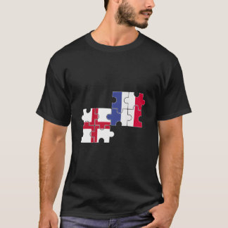 England France Flag French English T-Shirt
