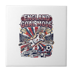 England Goal Mode Skeleton Striker Nations Streetw Ceramic Tile