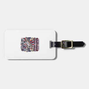 England Goal Mode Skeleton Striker Nations Streetw Luggage Tag