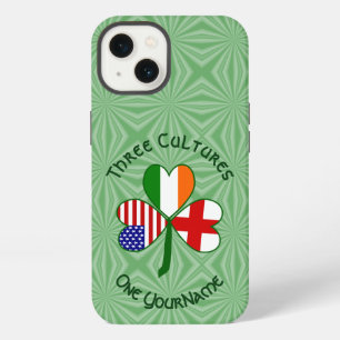 England Ireland USA Shamrock Flag Personalised iPhone 13 Case