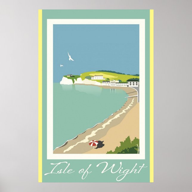 England Isle of Wight Vintage Travel Poster (Front)