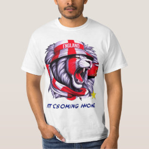 England It s Coming Home Lion Roar Euro Football T-Shirt