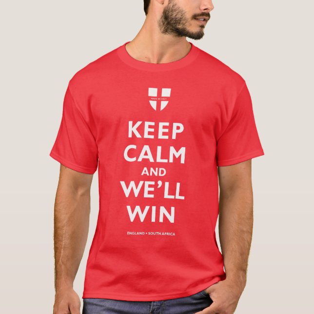 England Keep Calm Red T-Shirt (Front)