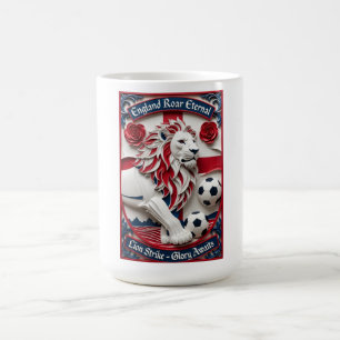 England Lion Strike Soccer, Football Pride Gift Coffee Mug