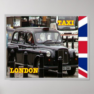 England - London - Black cap Taxi - Poster