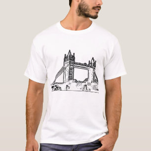 England London Bridge White Black The MUSEUM Zazzl T-Shirt